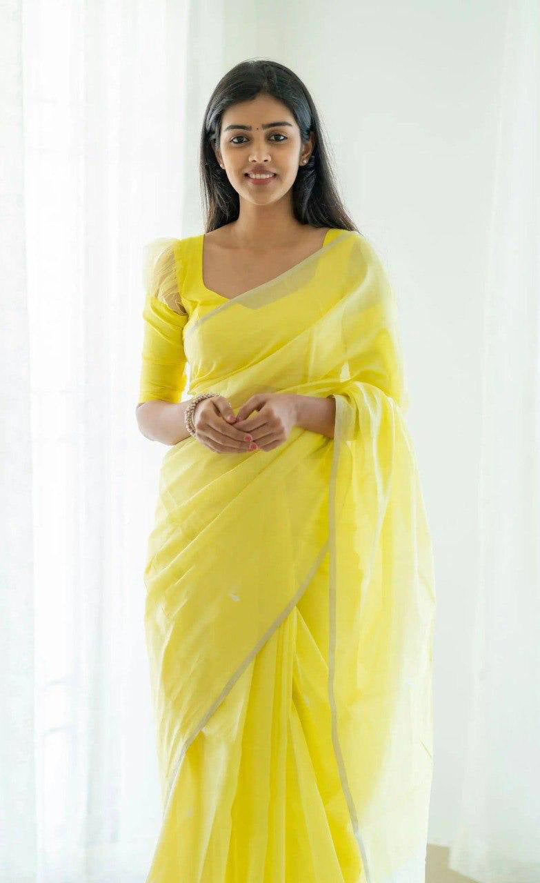 Linen Cotton Weaving Saree Blouse