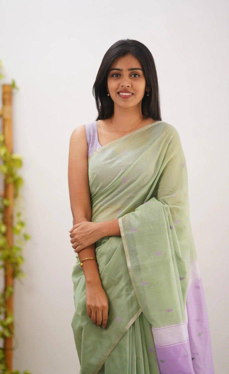 Linen Cotton Weaving Saree Blouse