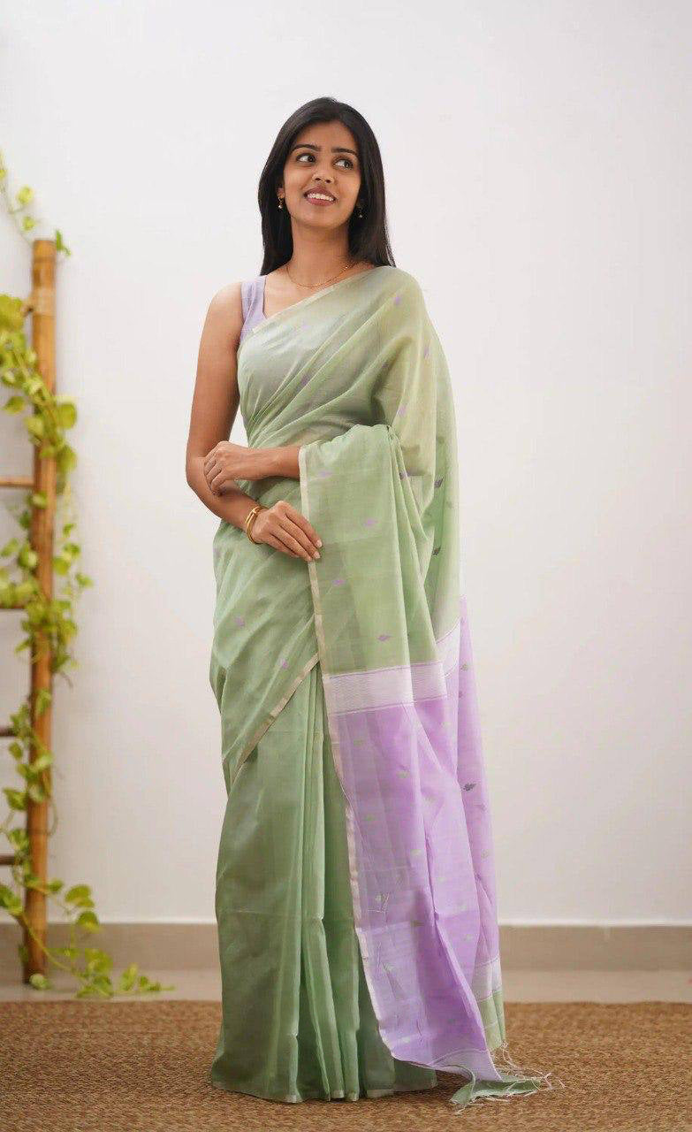 Linen Cotton Weaving Saree Blouse