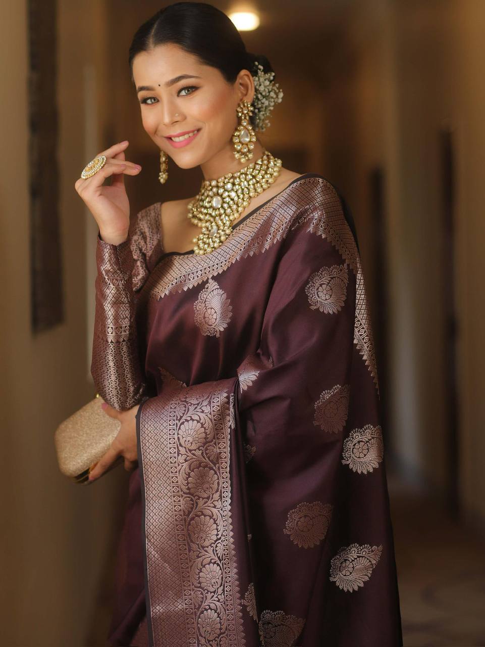 Exquisite Soft Lichi Silk Saree