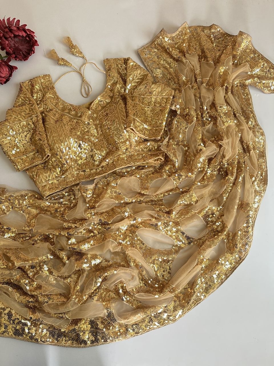 Heavy Butterfly Net Saree with 5MM Multi Sequins Embroidery Work
