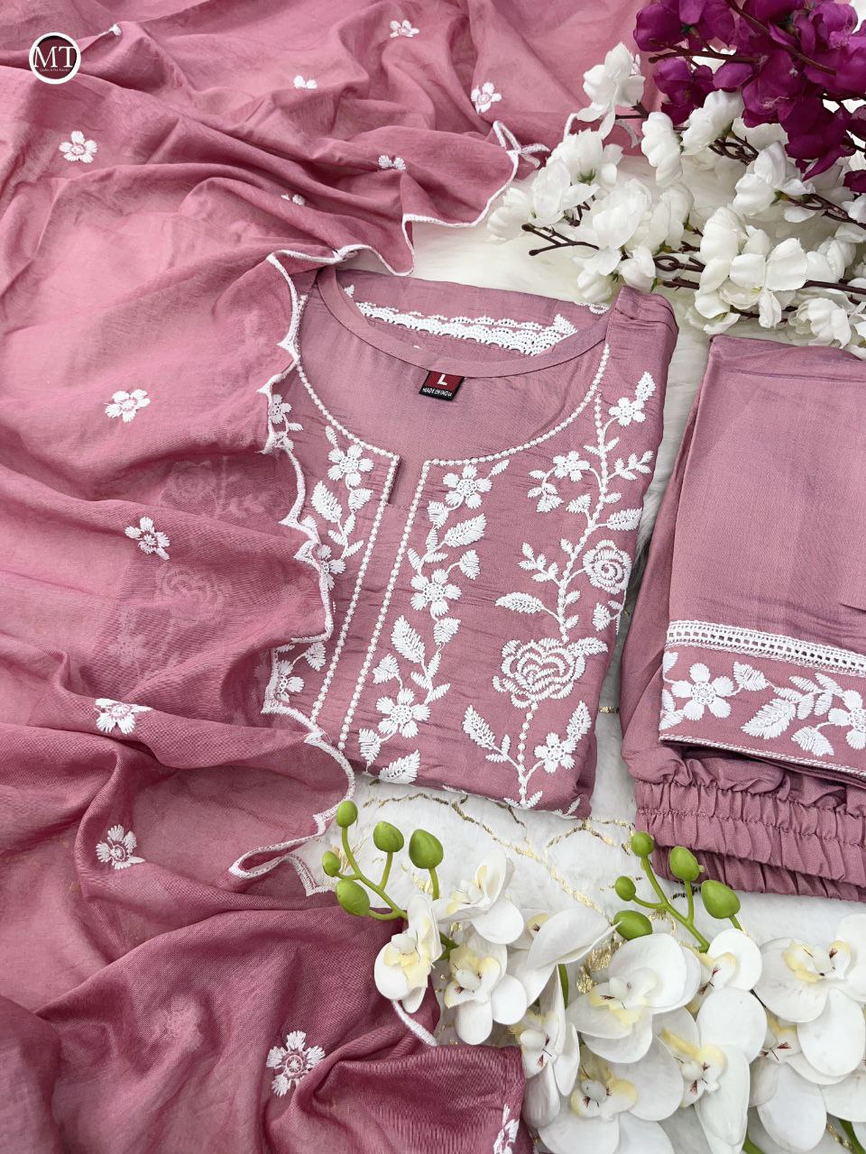 Pink Color Ready Made Roman Silk Sequence Work Salwar Suit