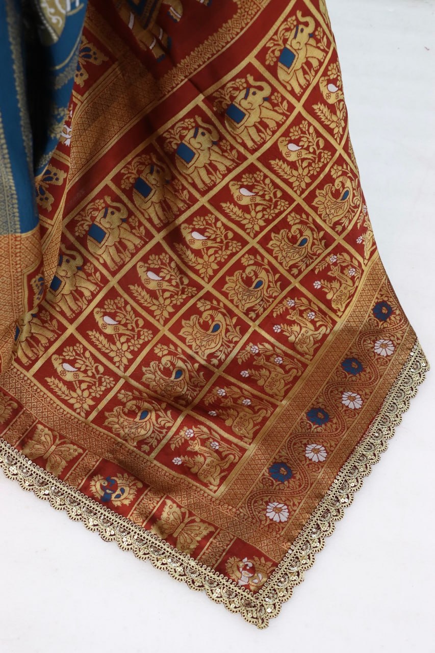 Designer Banarasi Silk Saree With Silk Blouse Piece