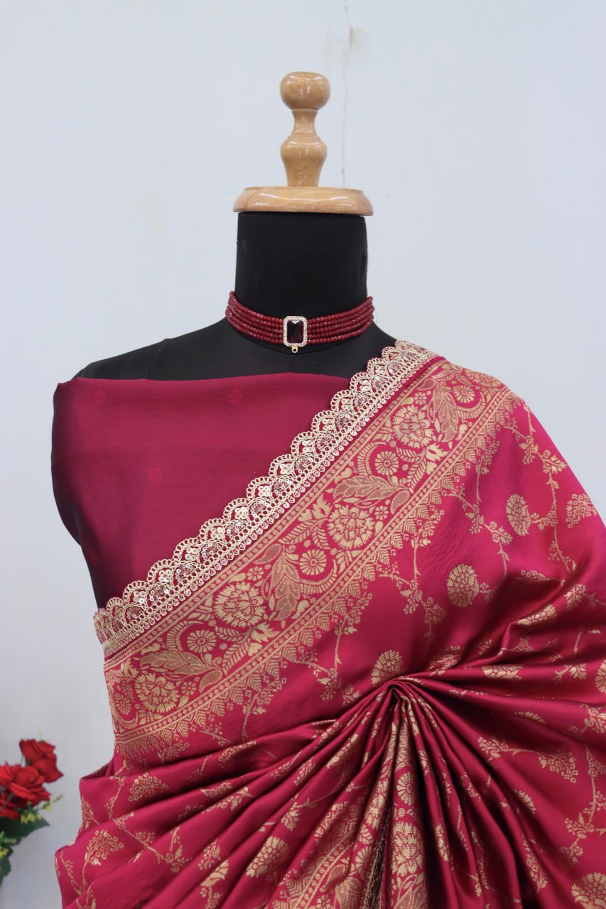 Banarasi Silk Saree Blouse For Wedding Wear