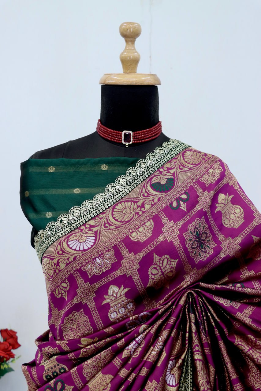 Latest Banarasi Silk Saree Blouse