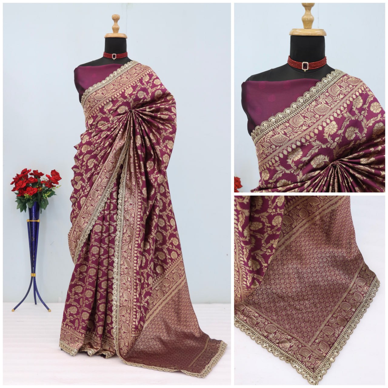 Latest Banarasi Silk Saree Blouse