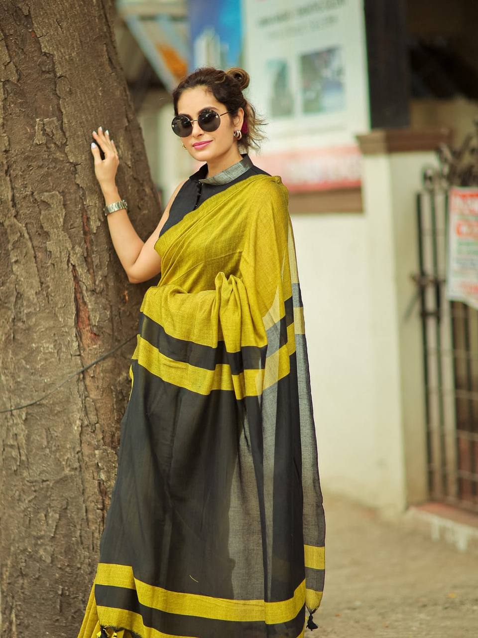 Elegant Soft Lilan Slab Saree Rich Pallu