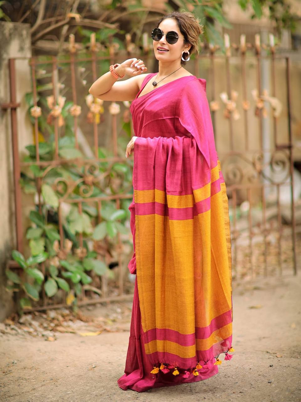 Elegant Soft Lilan Slab Saree Rich Pallu