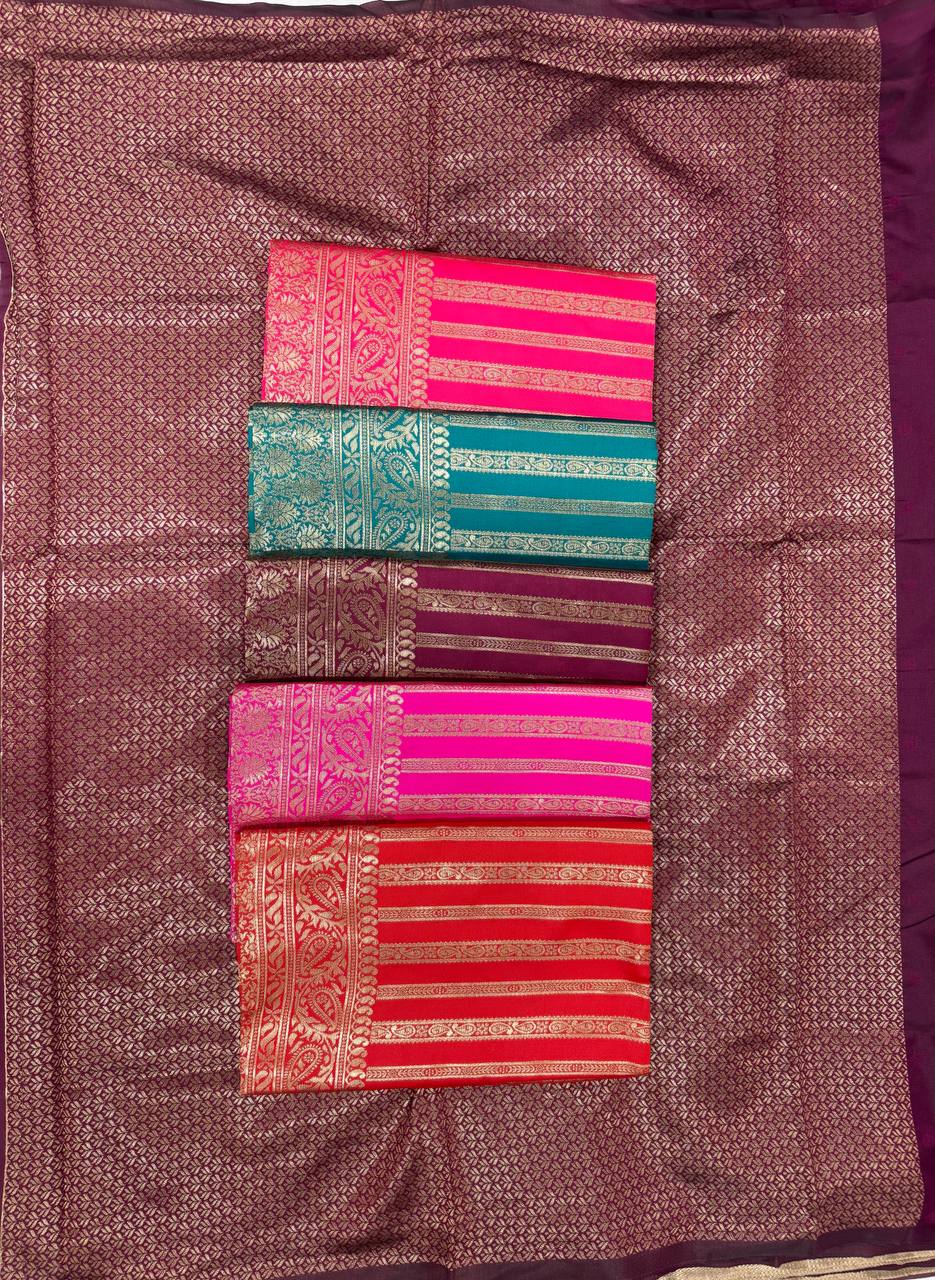 Soft Lichi Silk Saree with Elegant Jacquard Weaving