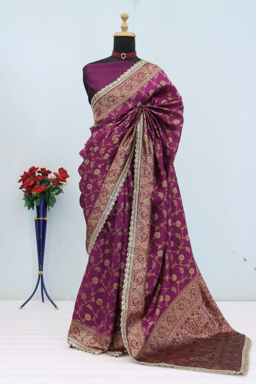 Banarasi Silk Saree Blouse For Wedding Wear
