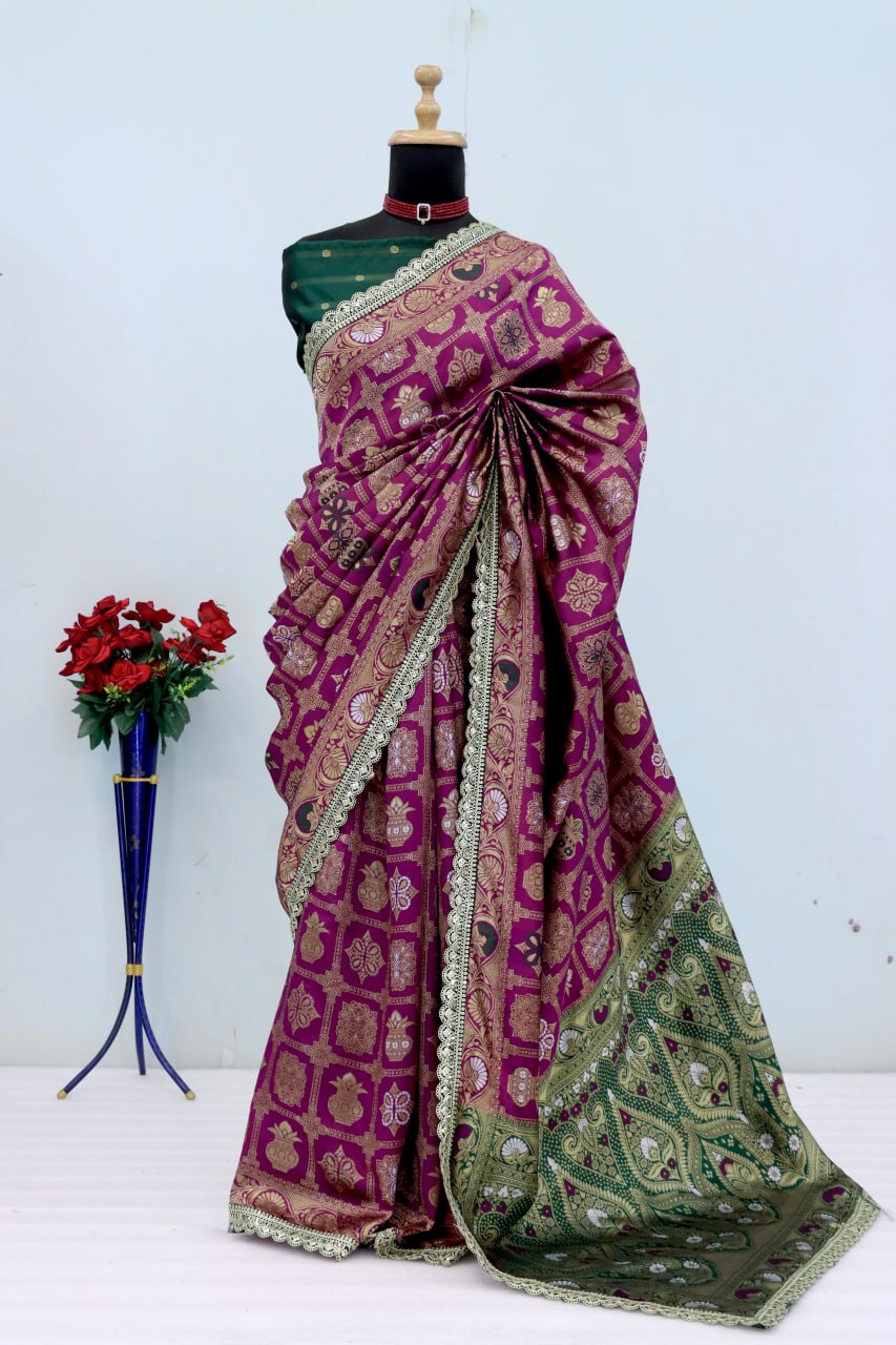 Latest Banarasi Silk Saree Blouse