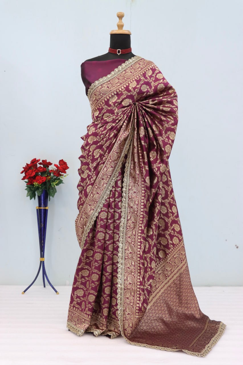 Latest Banarasi Silk Saree Blouse