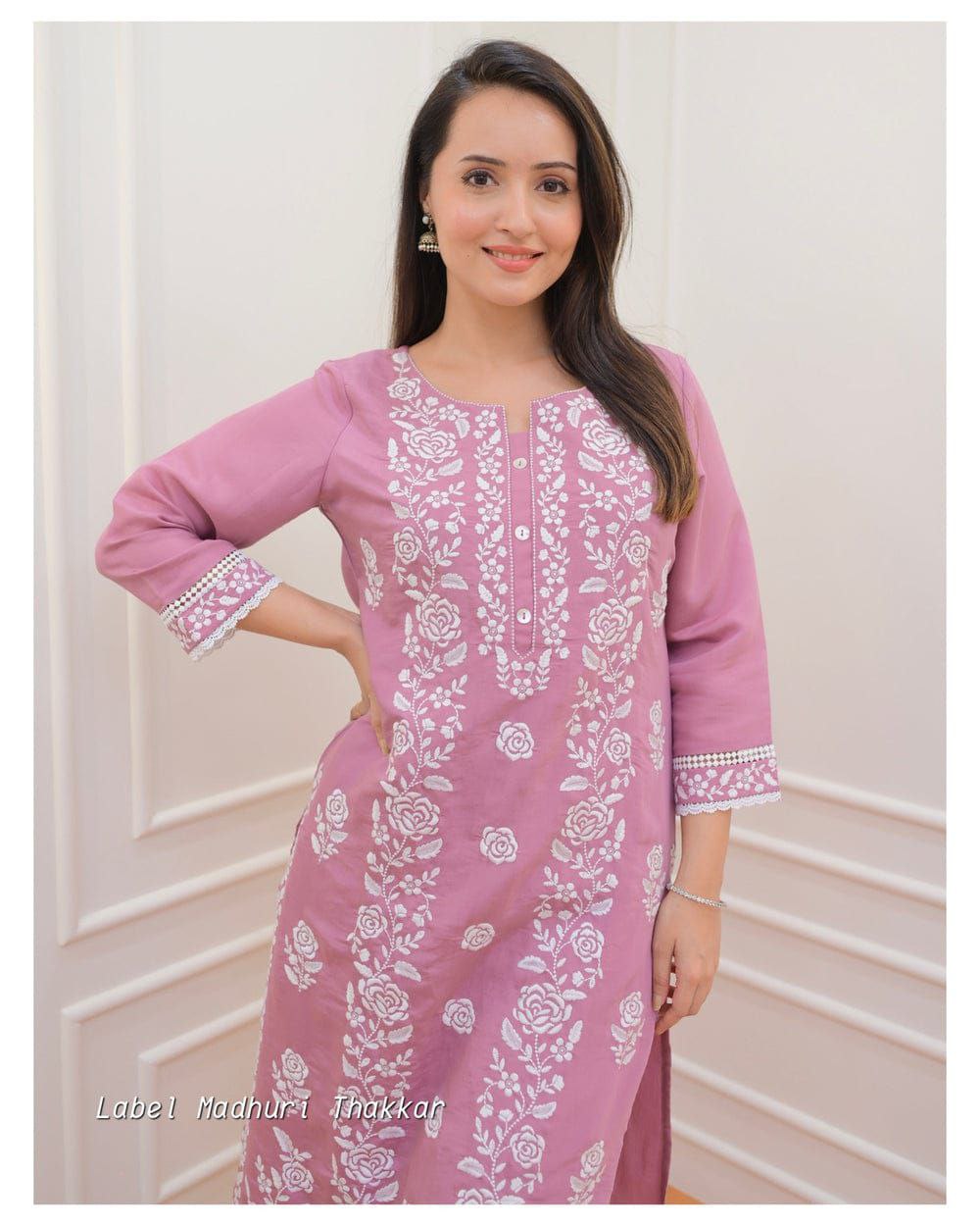 Pink Color Ready Made Roman Silk Sequence Work Salwar Suit