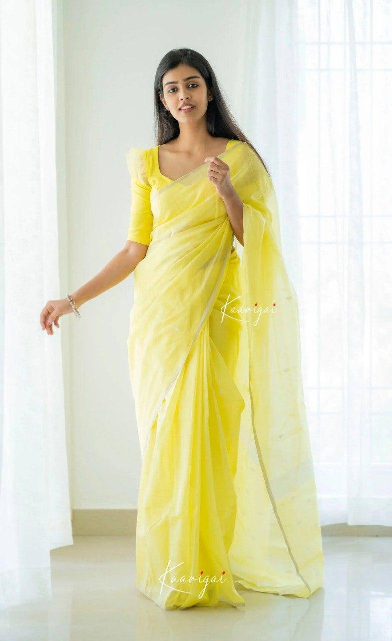 Exquisite Soft Linen Slub Saree