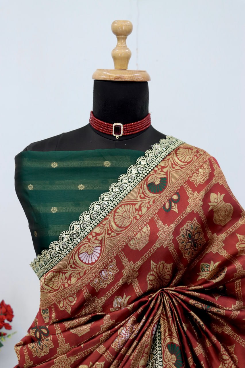 Latest Banarasi Silk Saree Blouse