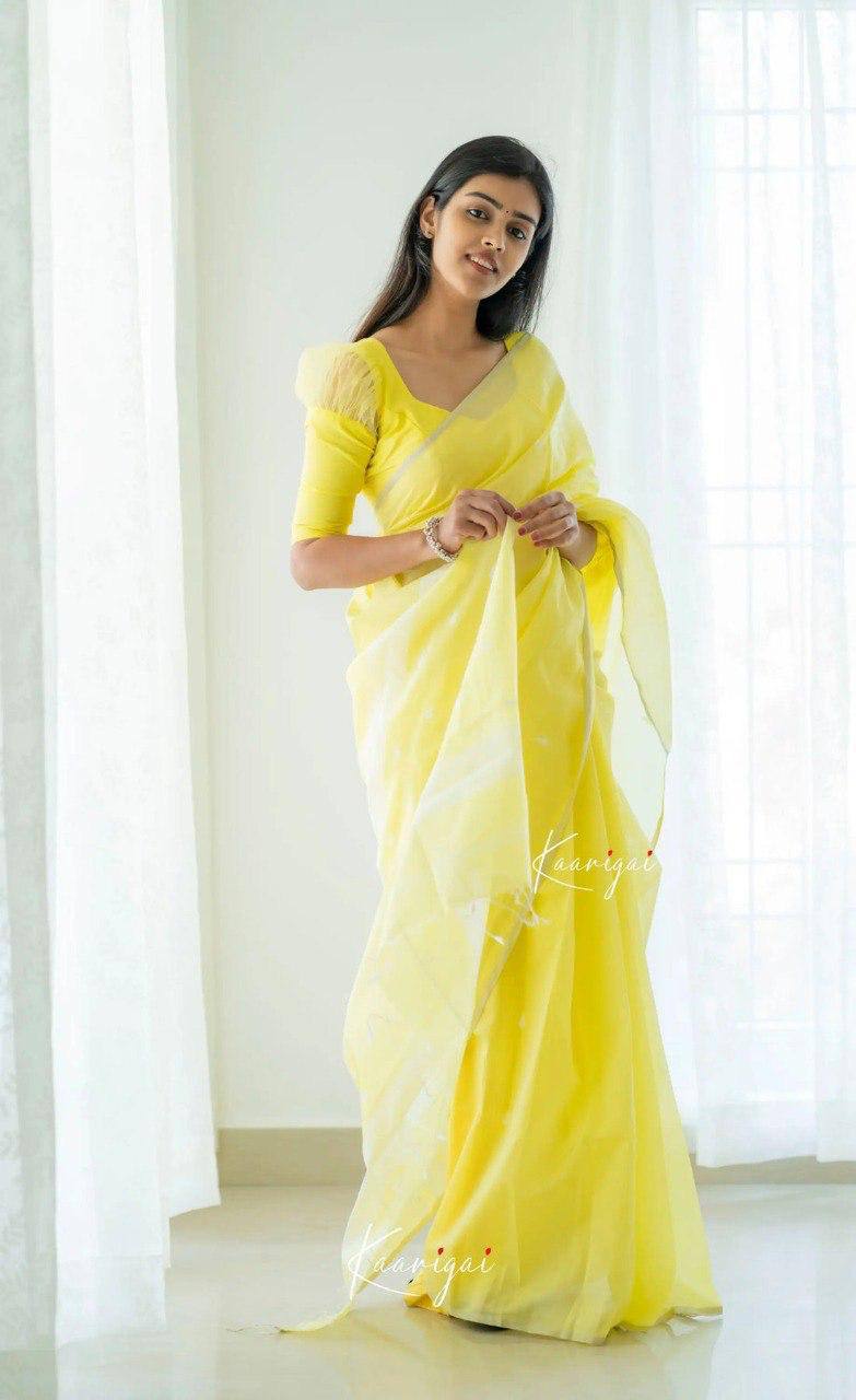 Exquisite Soft Linen Slub Saree