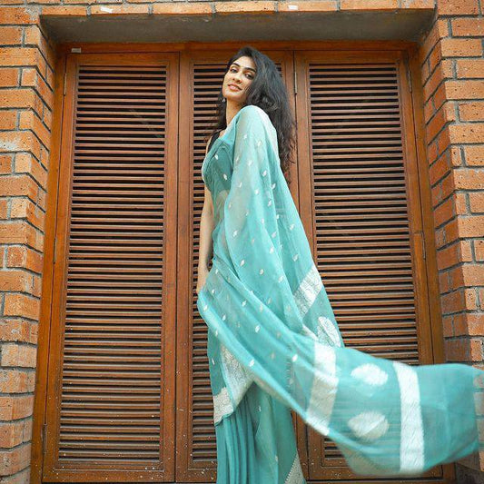 Soft Lilan Slab Silk Saree with Jacquard Weaving