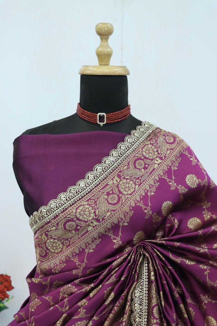 Banarasi Silk Saree Blouse For Wedding Wear