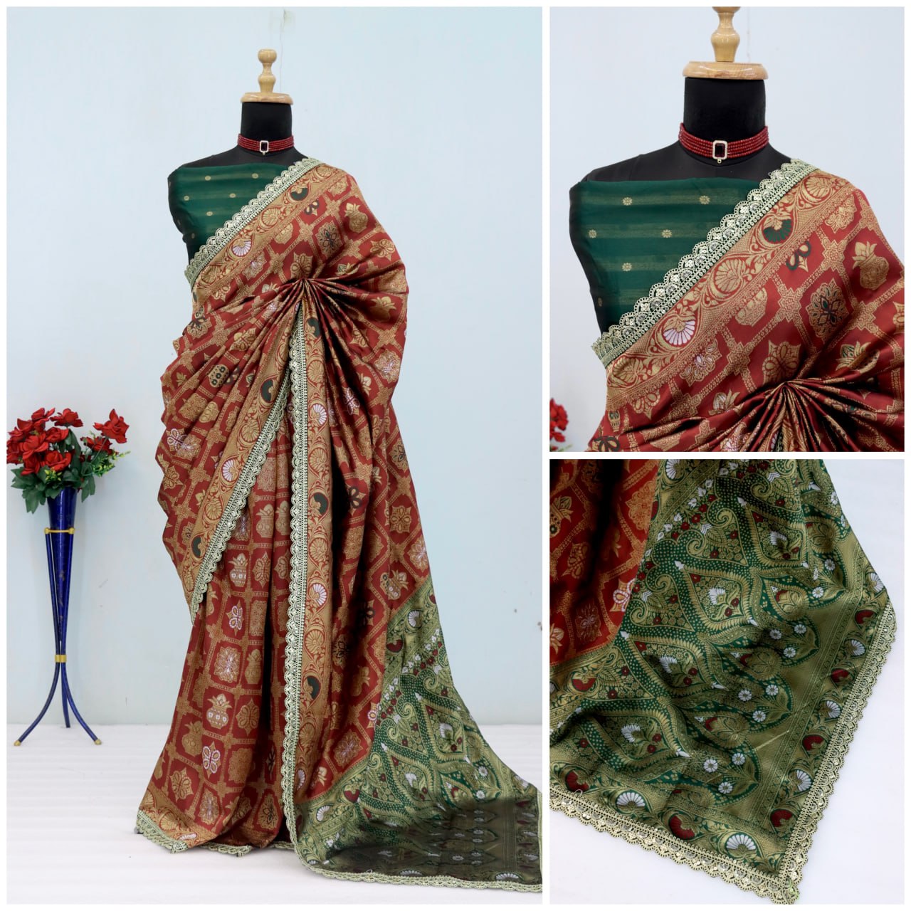 Latest Banarasi Silk Saree Blouse