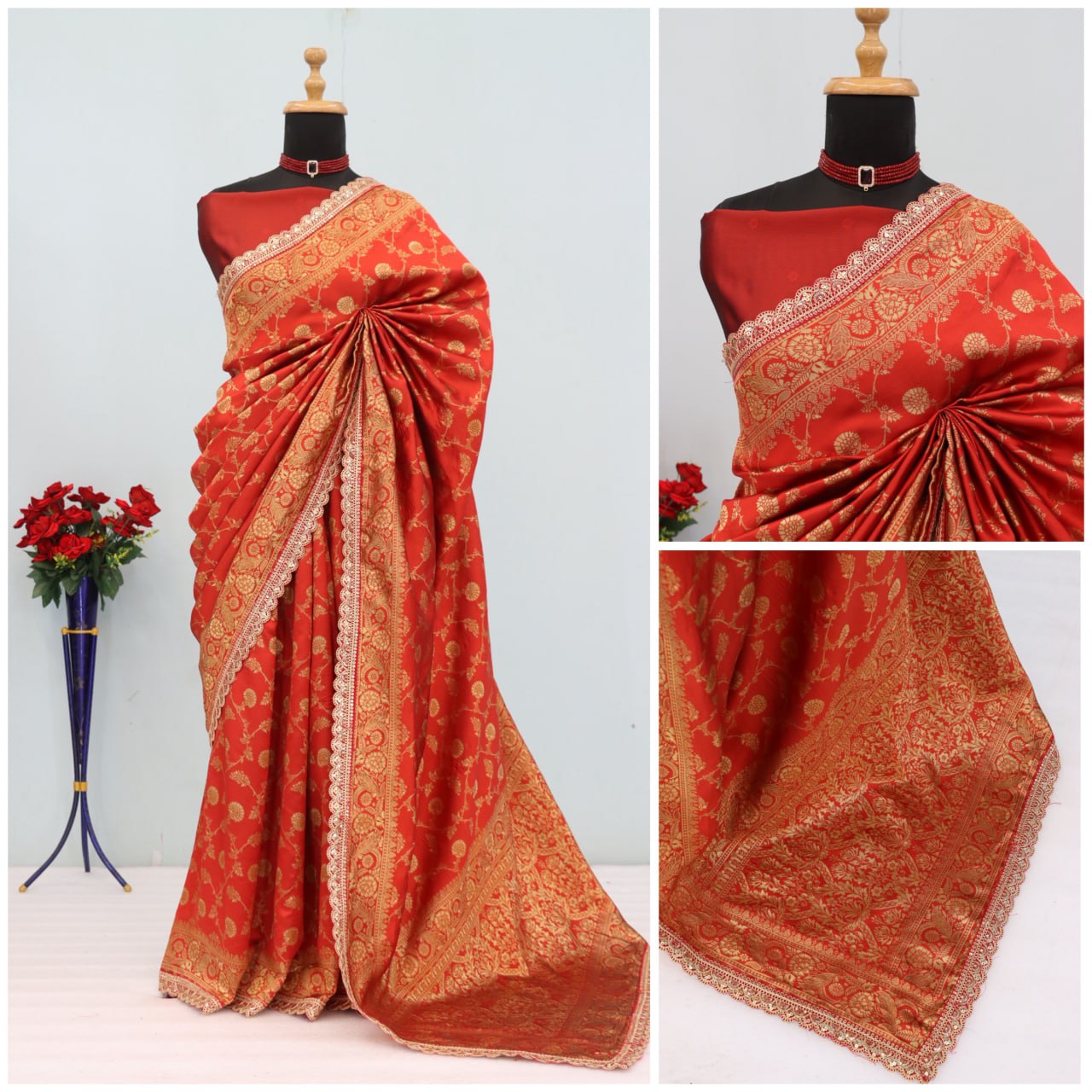 Banarasi Silk Saree Blouse For Wedding Wear