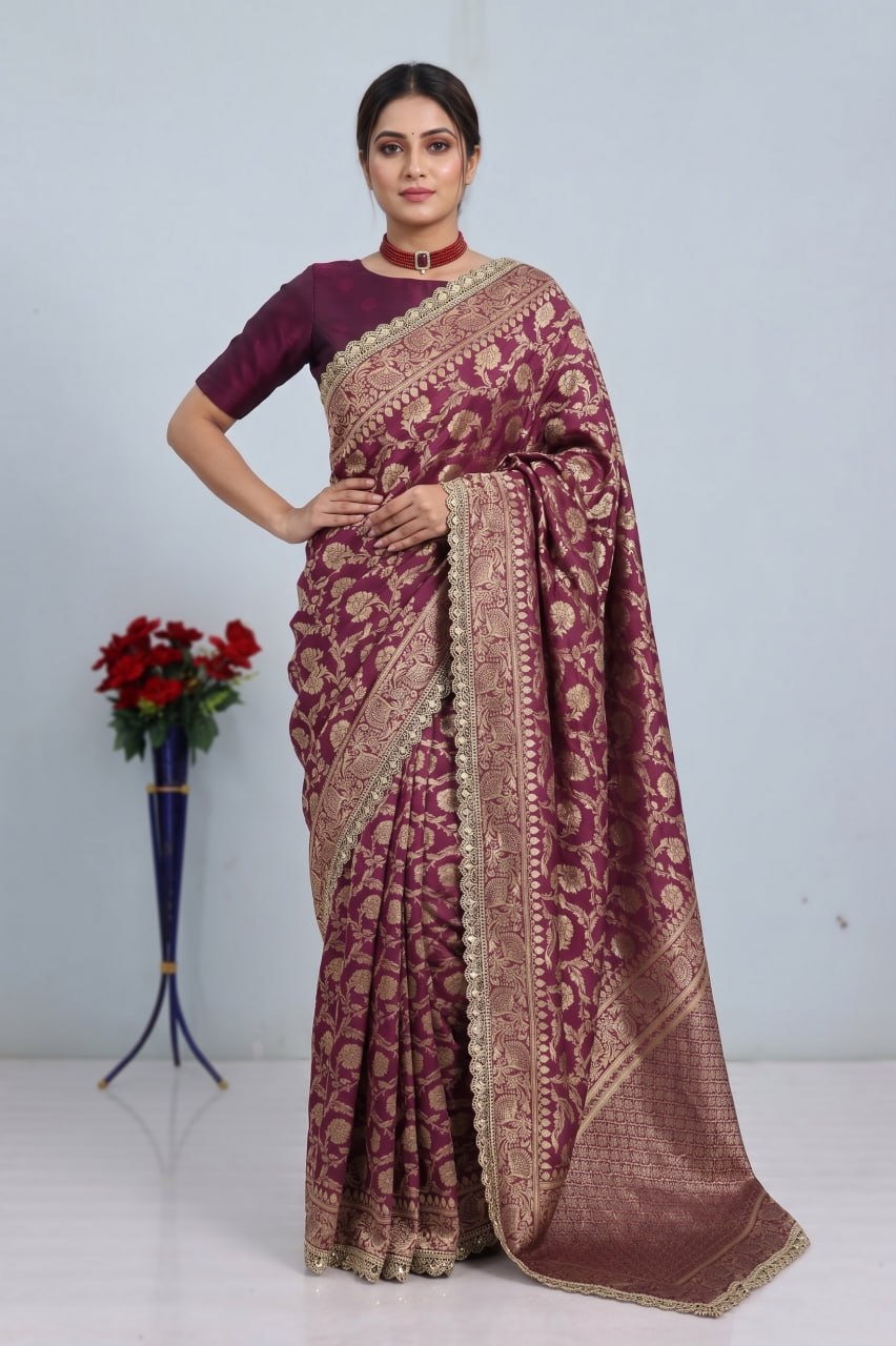 Latest Banarasi Silk Saree Blouse