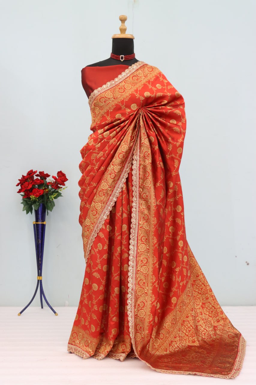 Banarasi Silk Saree Blouse For Wedding Wear