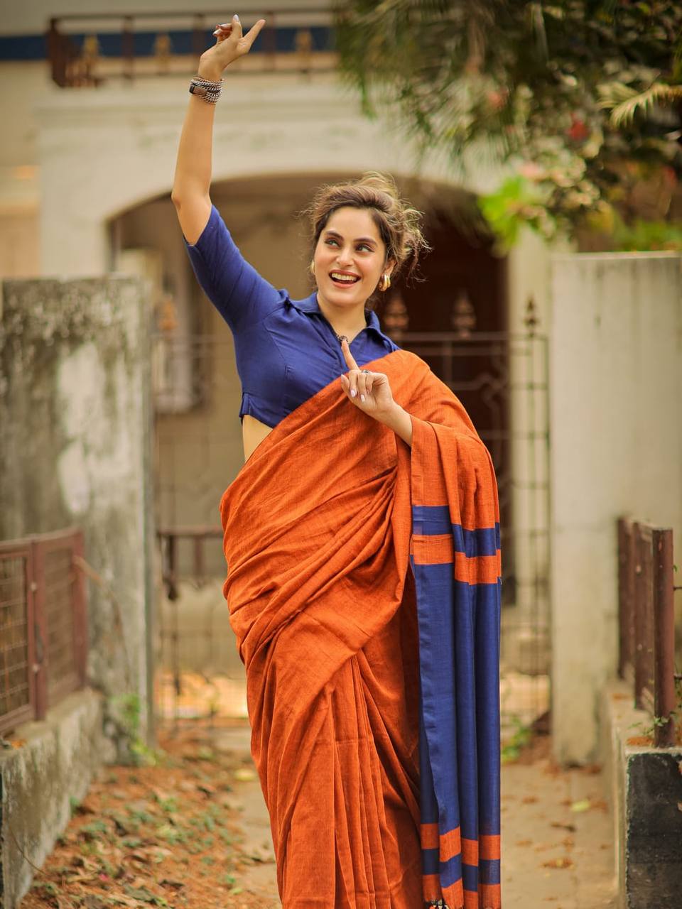 Elegant Soft Lilan Slab Saree Rich Pallu