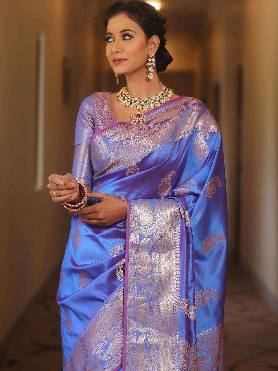 Exquisite Soft Lichi Silk Saree with Rich Jacquard Weaving