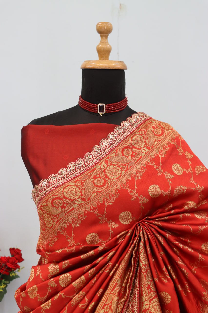 Banarasi Silk Saree Blouse For Wedding Wear