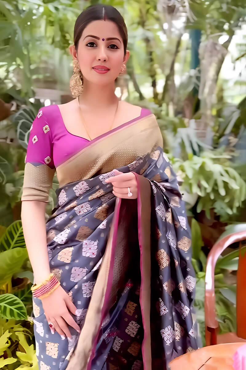 Latest Banarasi Silk Jacquard Saree Blouse