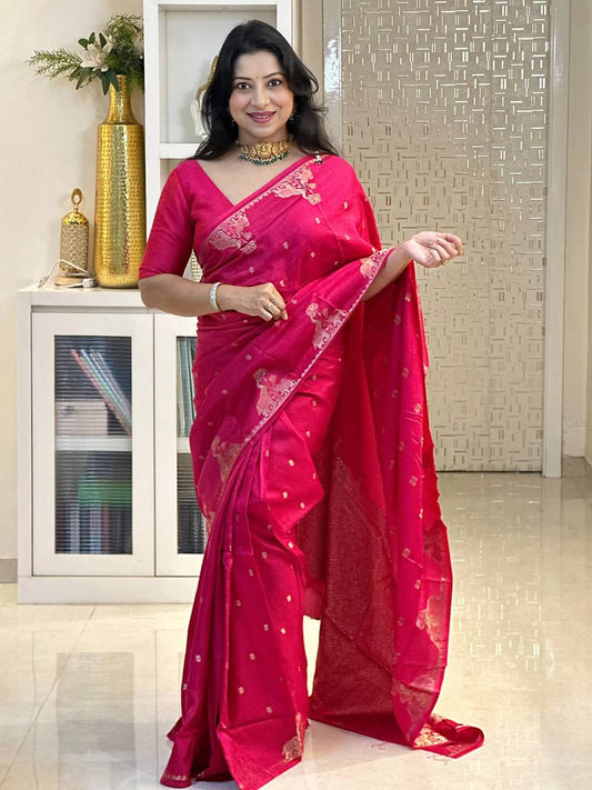 Exquisite Soft Banarasi Silk Saree with Rich Jacquard Weaving