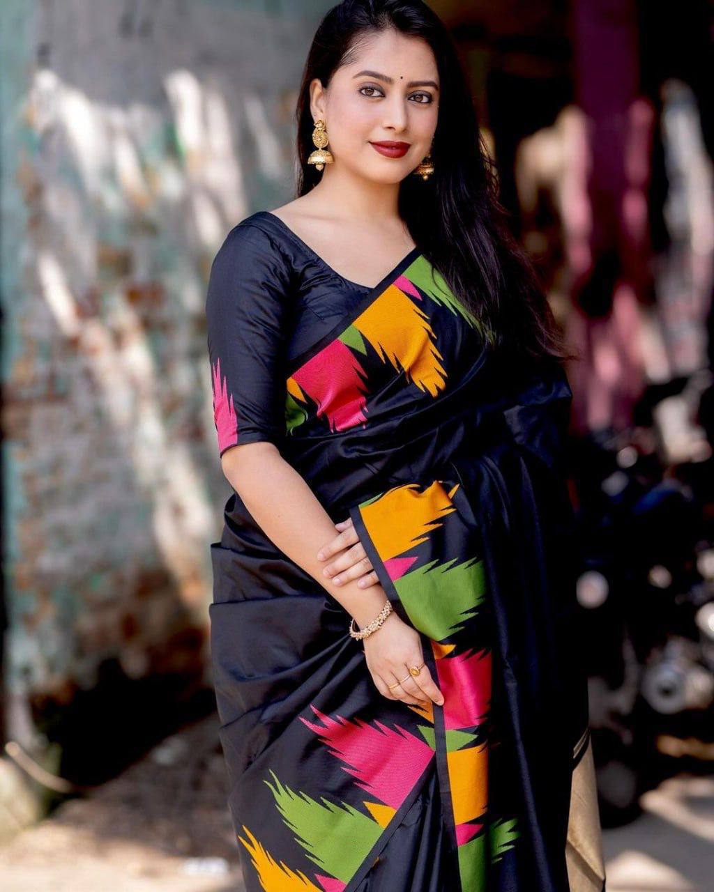 Lichi Silk Jacquard Work Saree