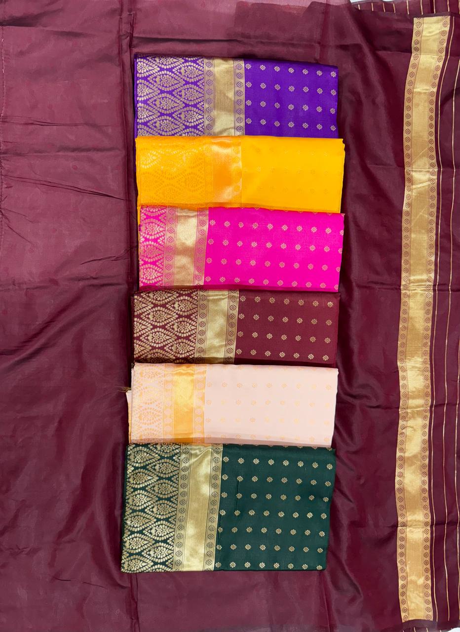 Lichi Silk Saree Jacquard Work
