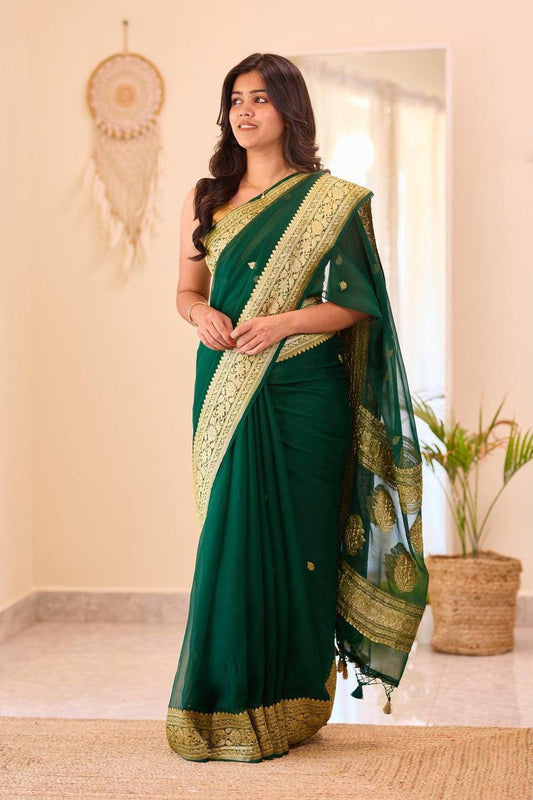 Soft Lilan Slab Saree with Jacquard Weaving