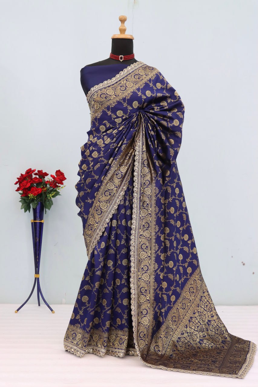 Banarasi Silk Saree Blouse For Wedding Wear
