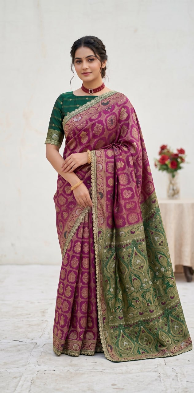 Latest Banarasi Silk Saree Blouse