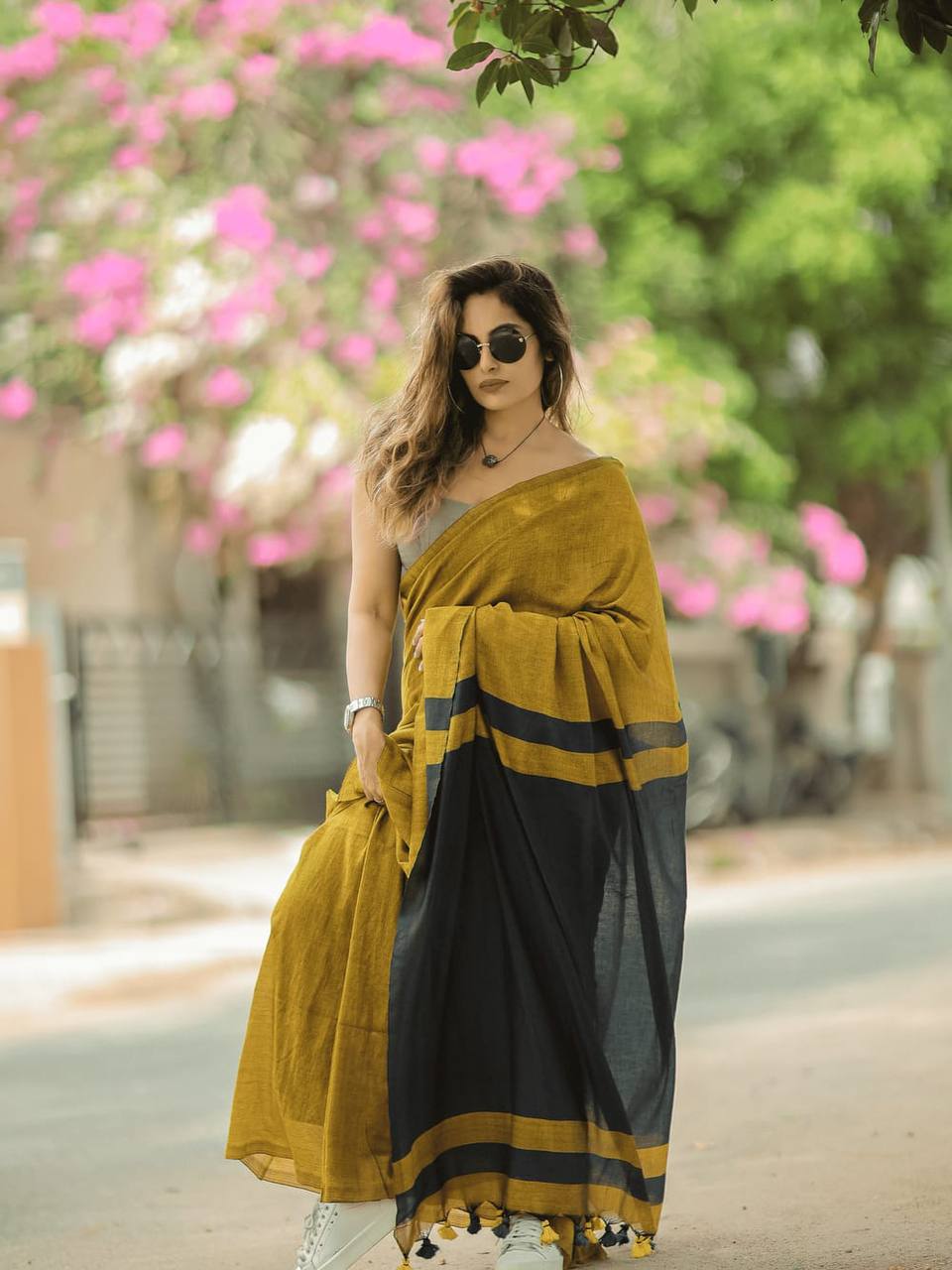 Elegant Soft Lilan Slab Saree Rich Pallu