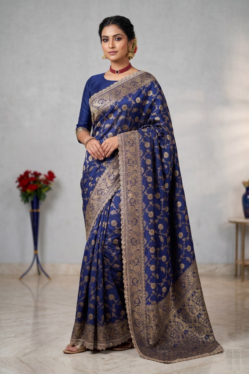 Banarasi Silk Saree Blouse For Wedding Wear