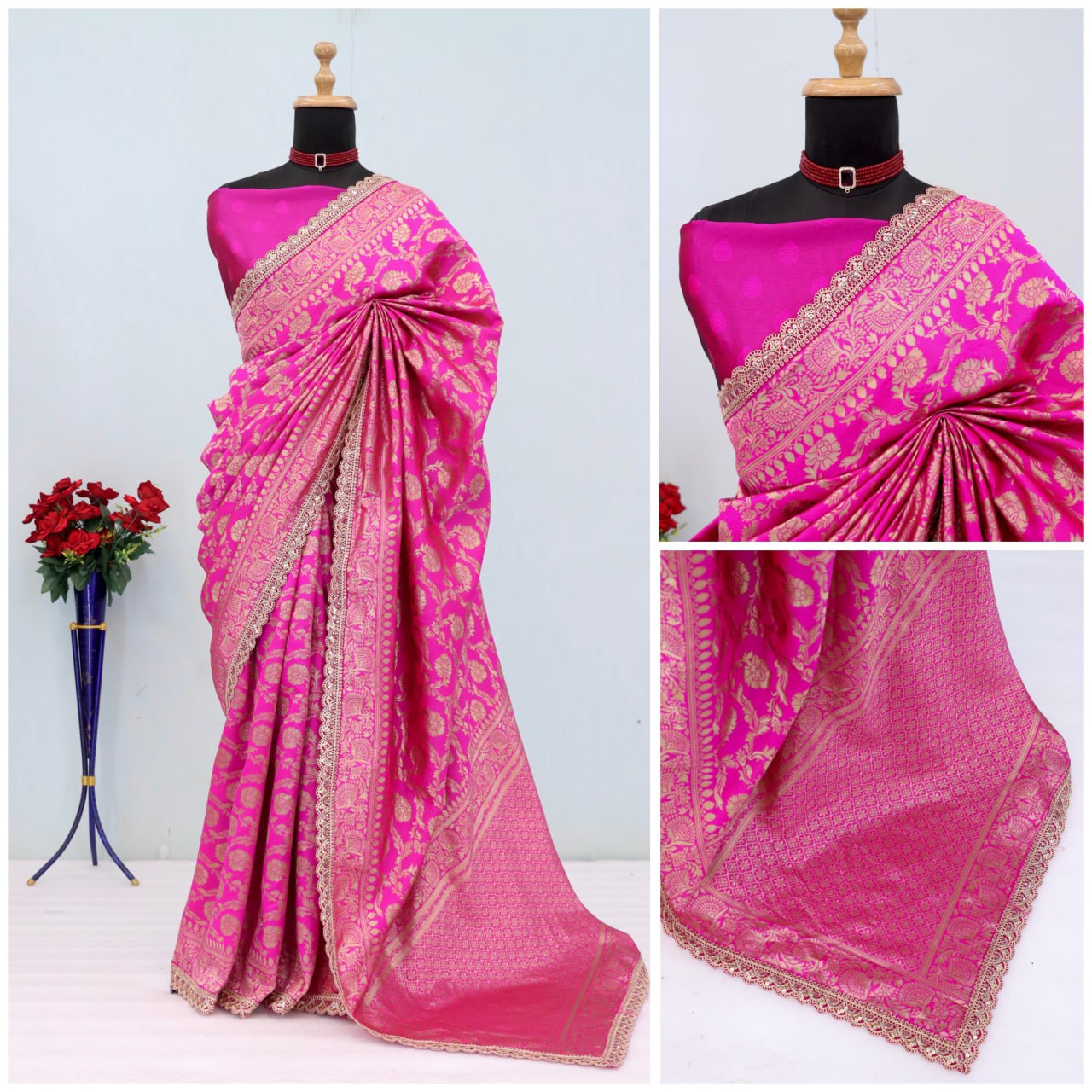 Latest Banarasi Silk Saree Blouse