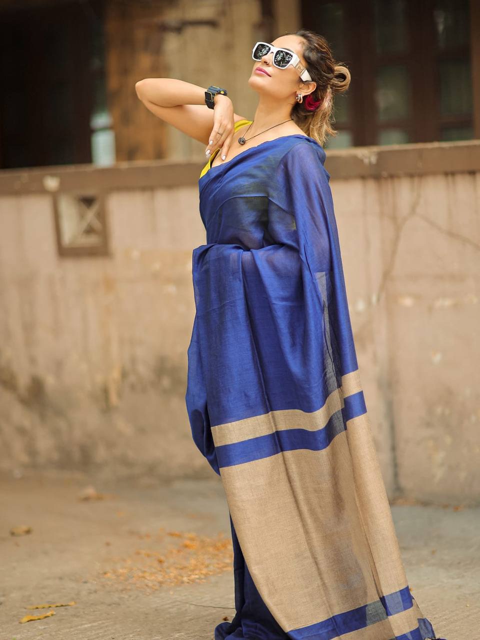 Elegant Soft Lilan Slab Saree Rich Pallu