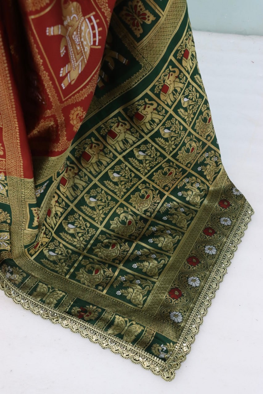 Designer Banarasi Silk Saree With Silk Blouse Piece