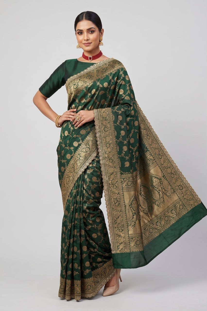 Banarasi Silk Saree Blouse For Wedding Wear