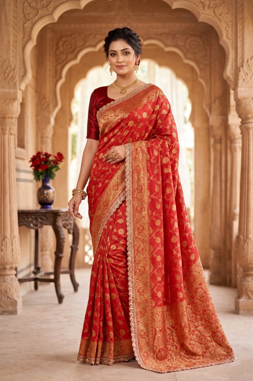 Banarasi Silk Saree Blouse For Wedding Wear