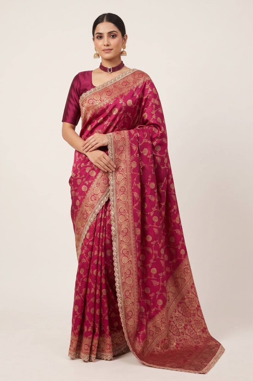 Banarasi Silk Saree Blouse For Wedding Wear