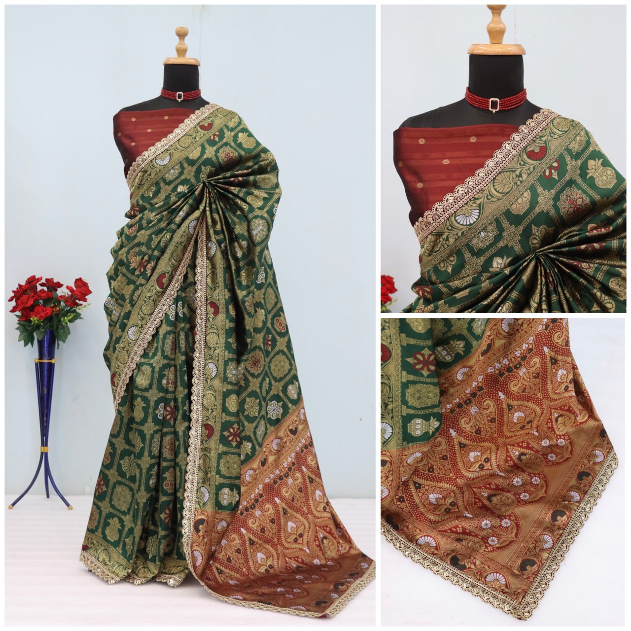 Latest Banarasi Silk Saree Blouse