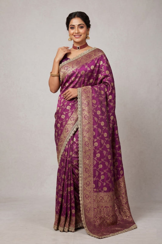 Banarasi Silk Saree Blouse For Wedding Wear