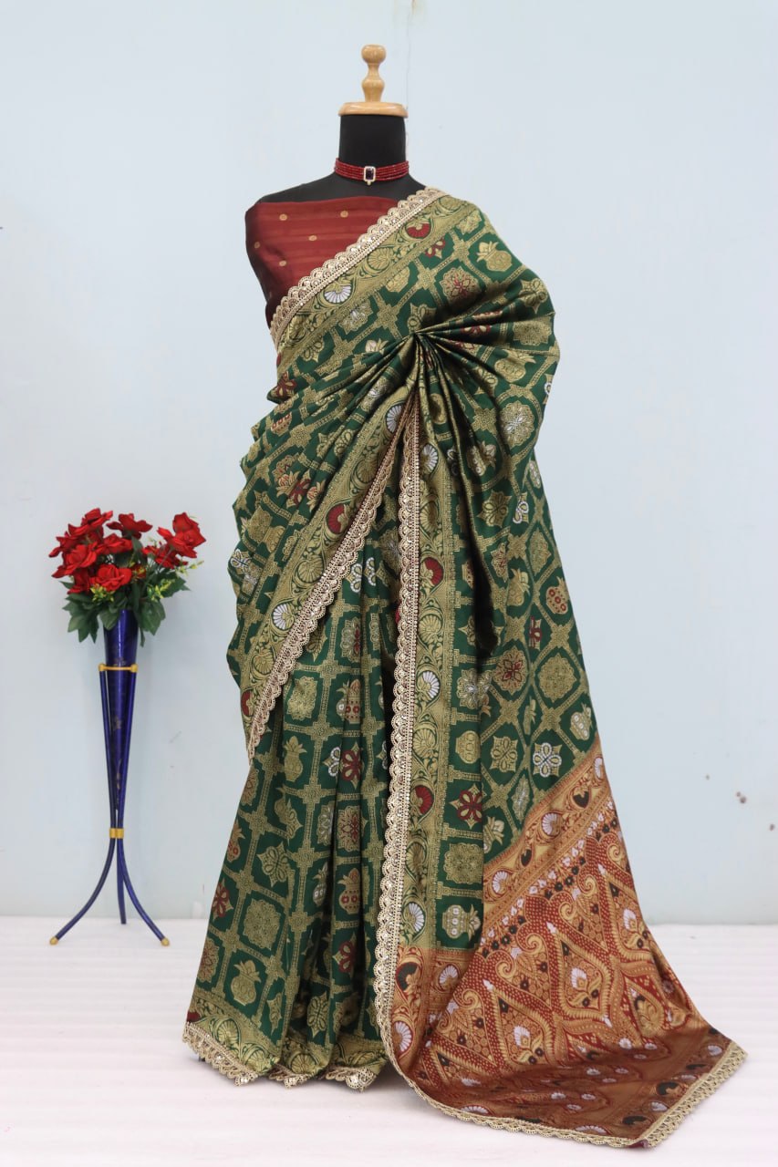Latest Banarasi Silk Saree Blouse