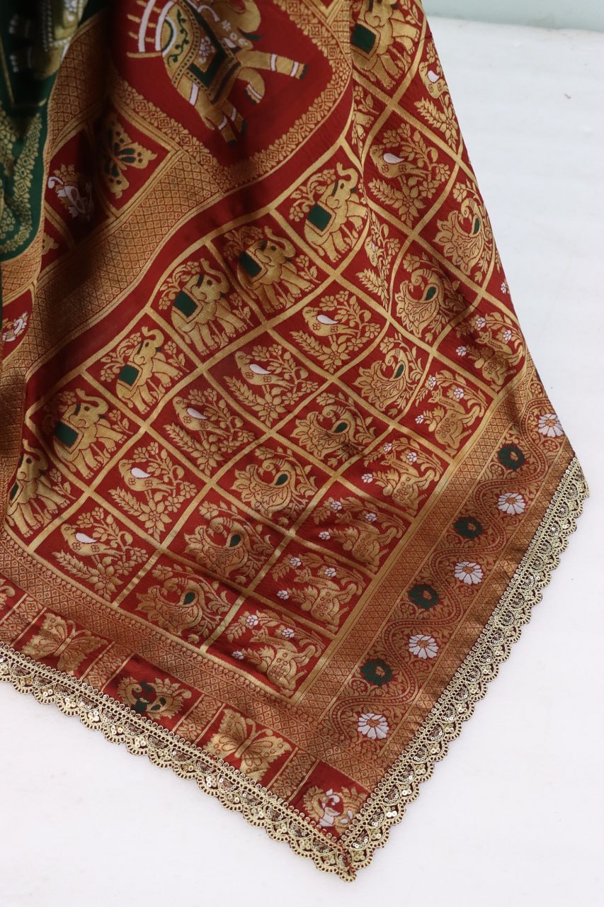 Designer Banarasi Silk Saree With Silk Blouse Piece