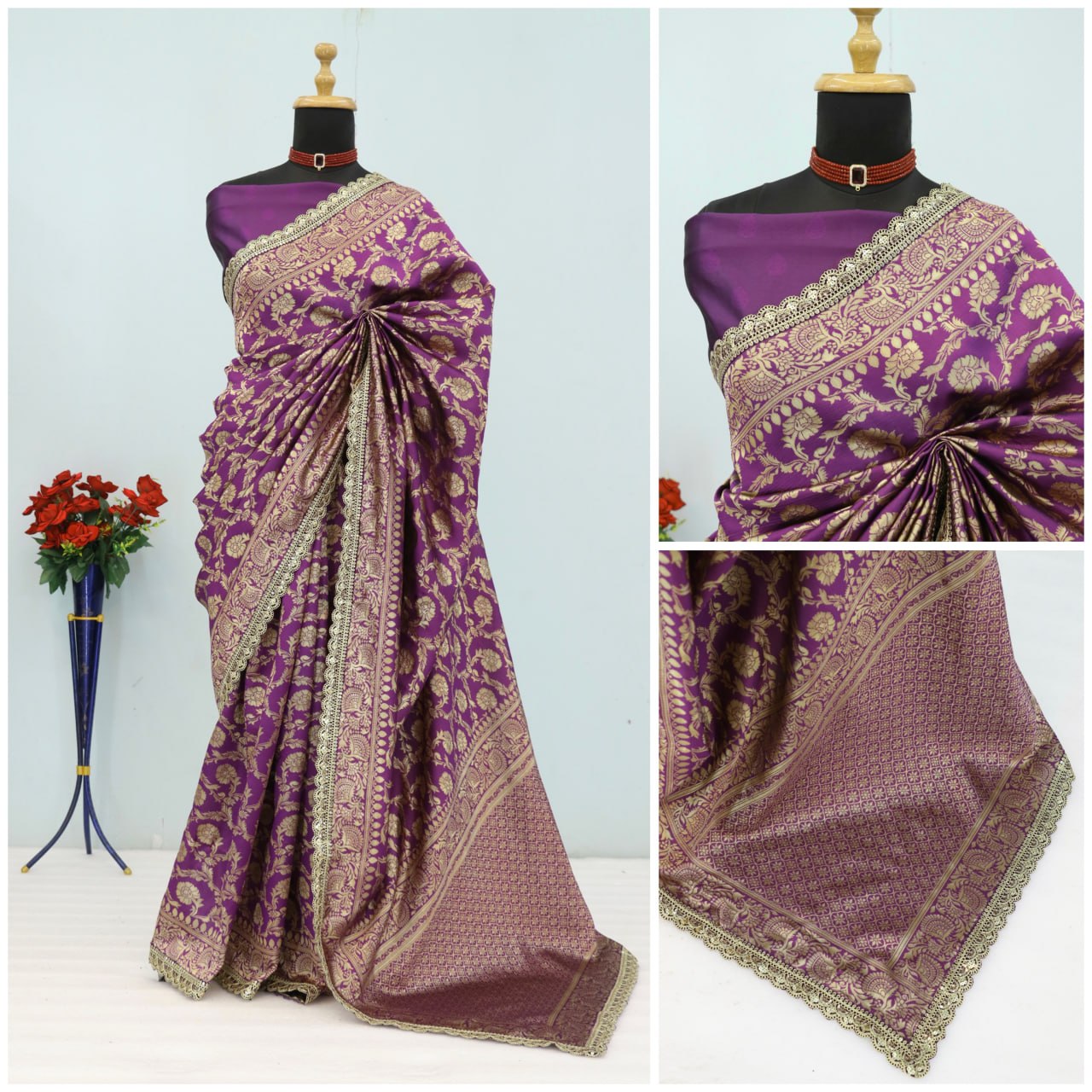 Latest Banarasi Silk Saree Blouse