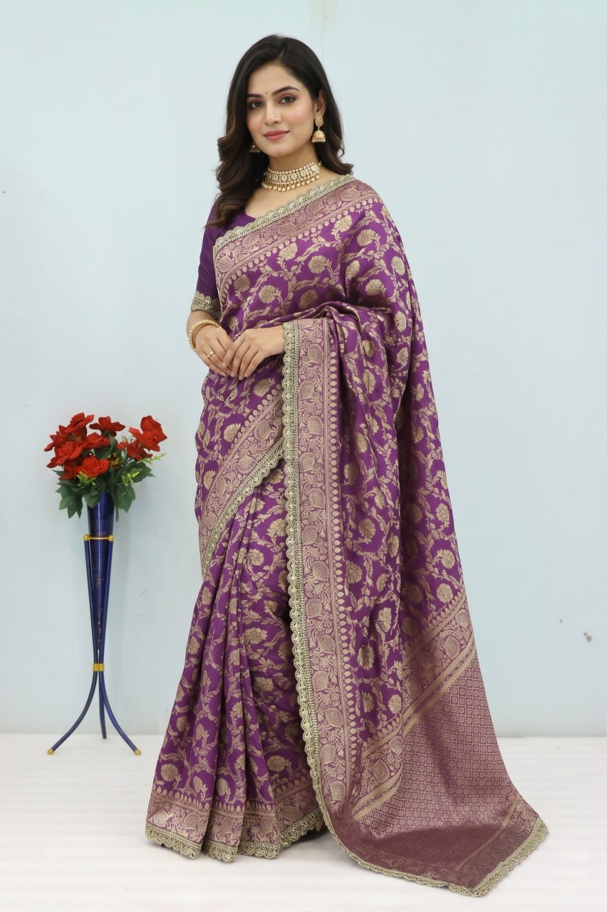 Latest Banarasi Silk Saree Blouse